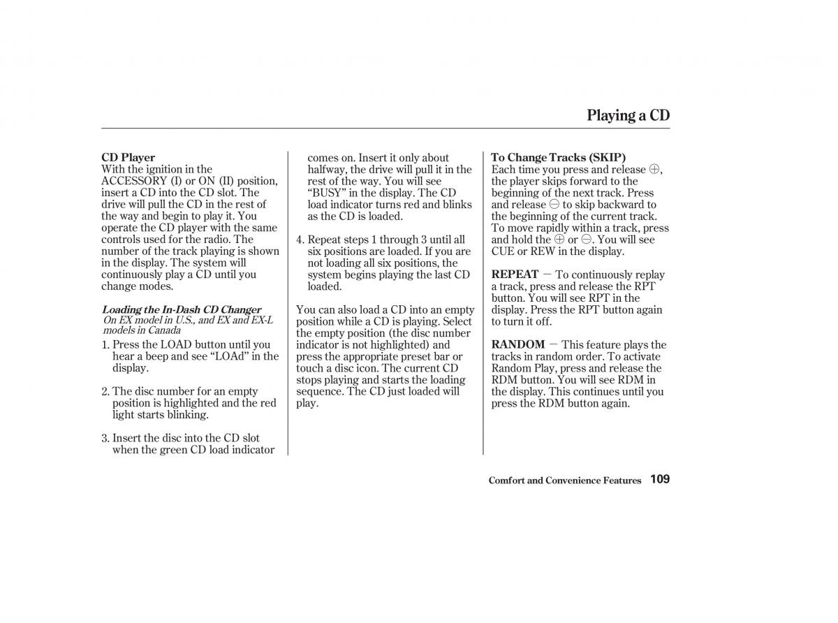 Honda CR V II 2 owners manual / page 114