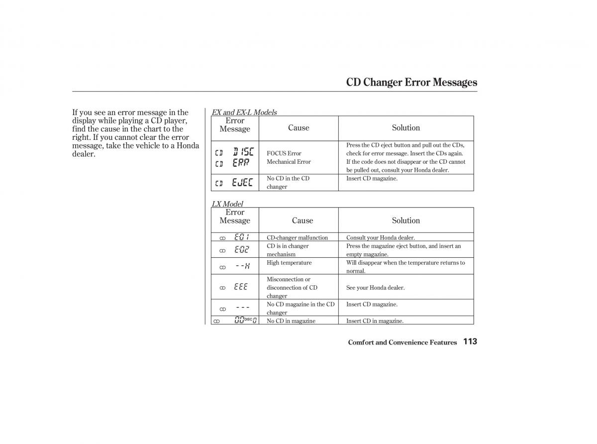 Honda CR V II 2 owners manual / page 118