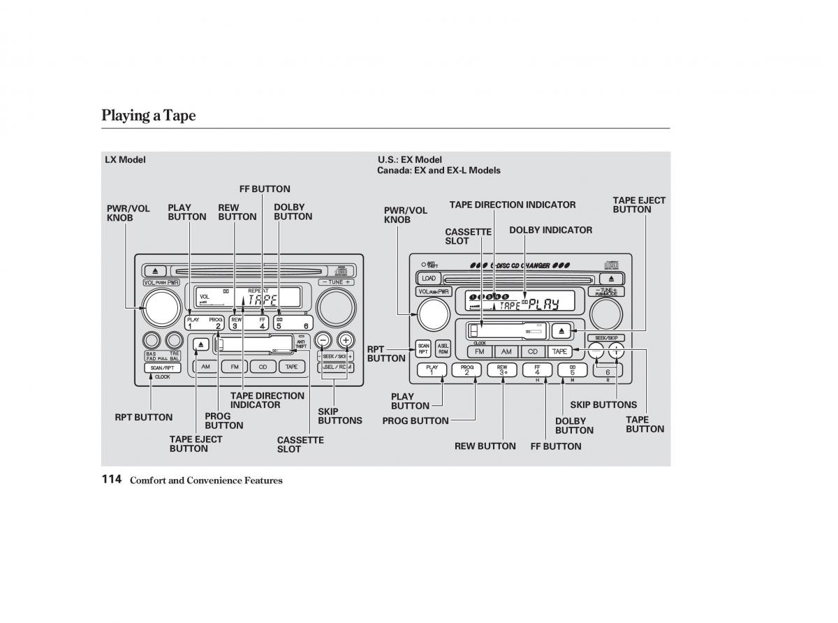 Honda CR V II 2 owners manual / page 119