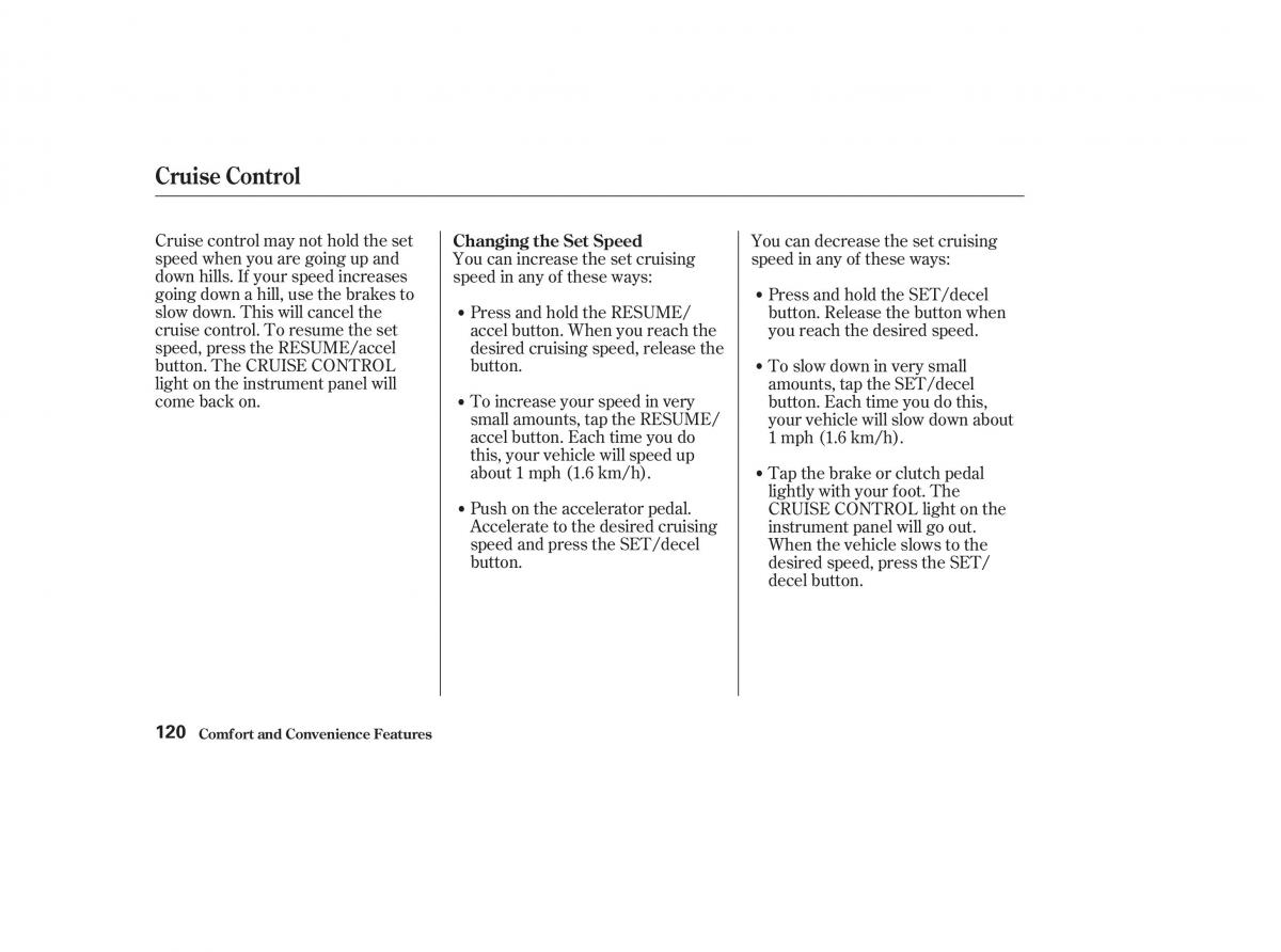 Honda CR V II 2 owners manual / page 125