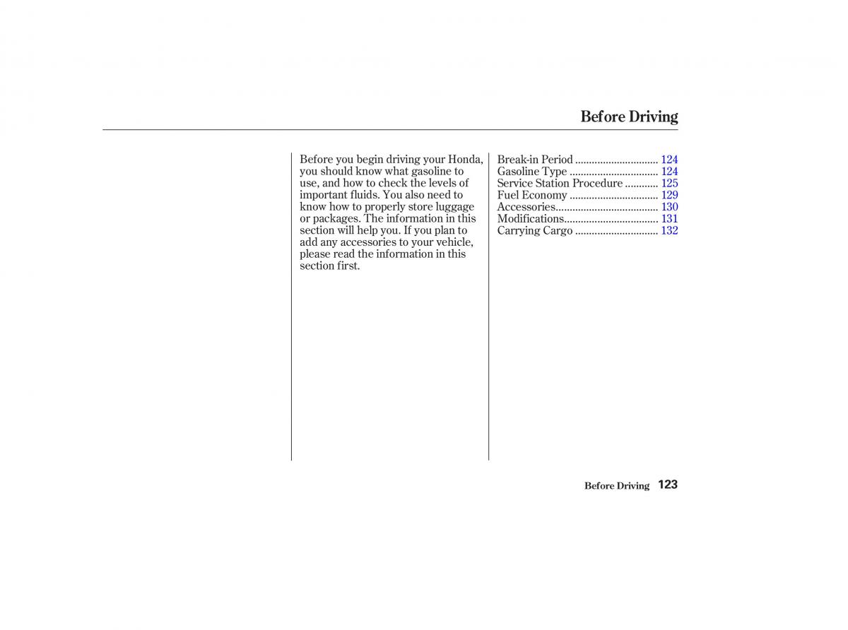 Honda CR V II 2 owners manual / page 128