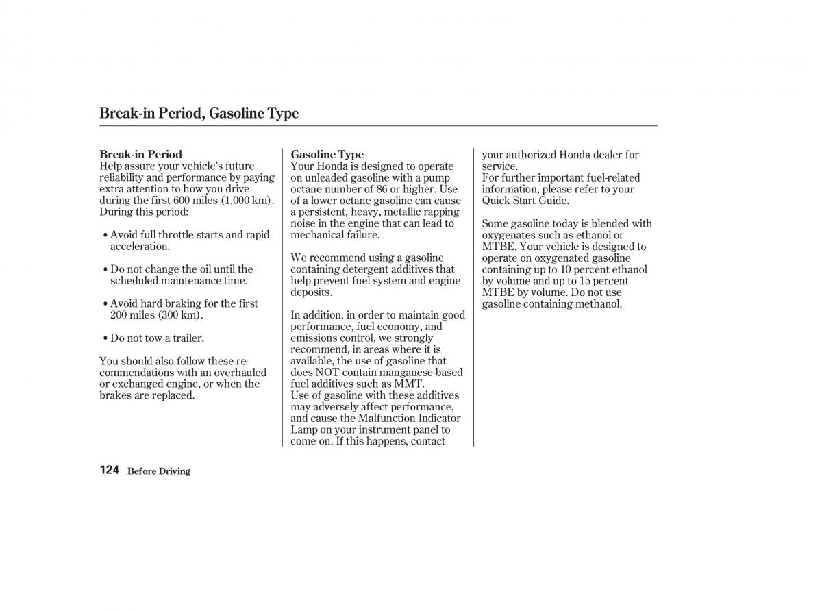 Honda CR V II 2 owners manual / page 129