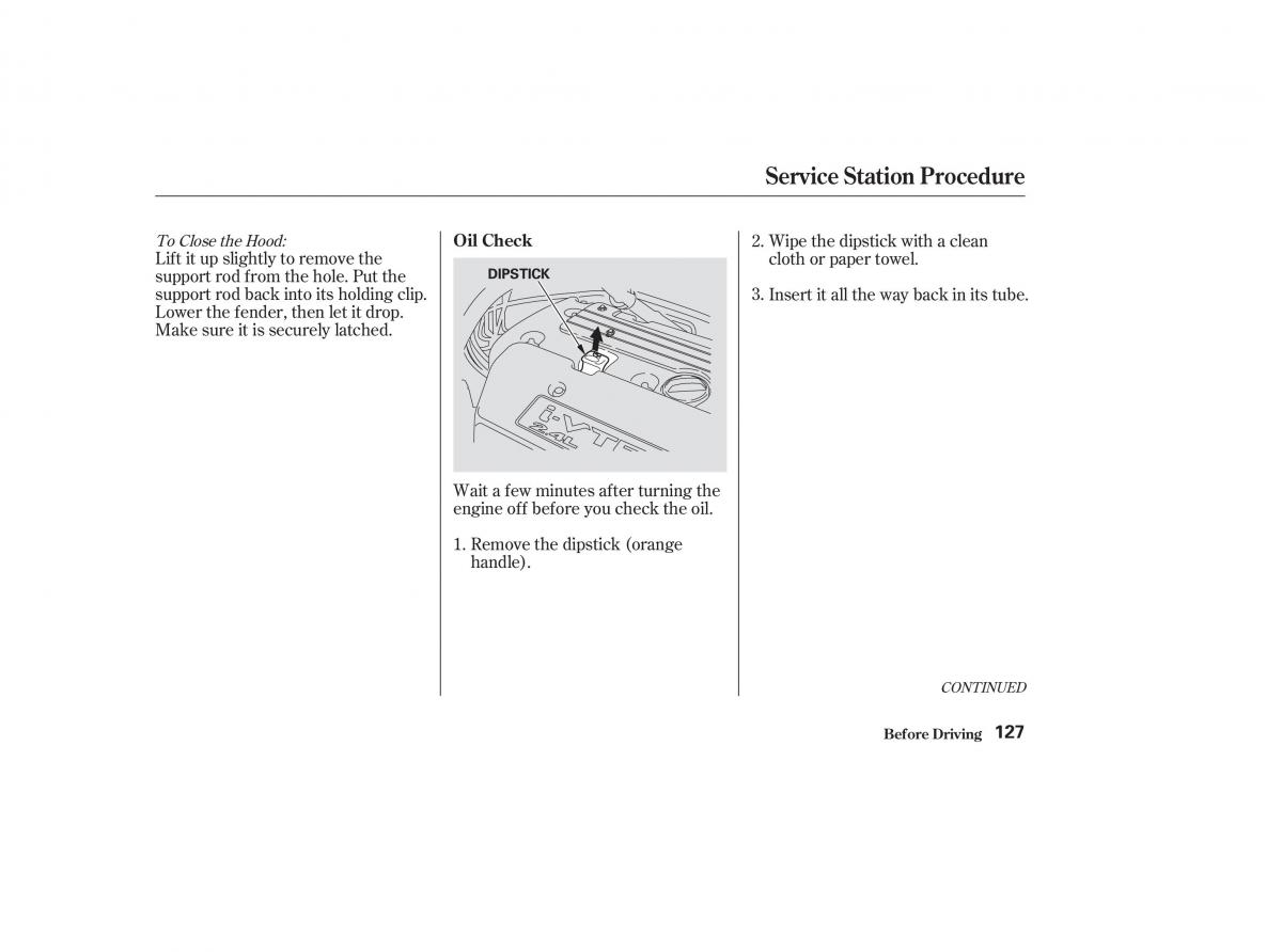 Honda CR V II 2 owners manual / page 132