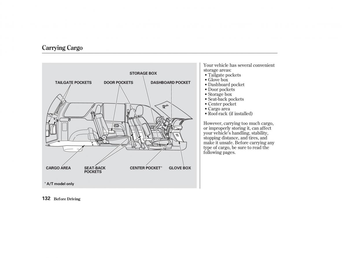 Honda CR V II 2 owners manual / page 137