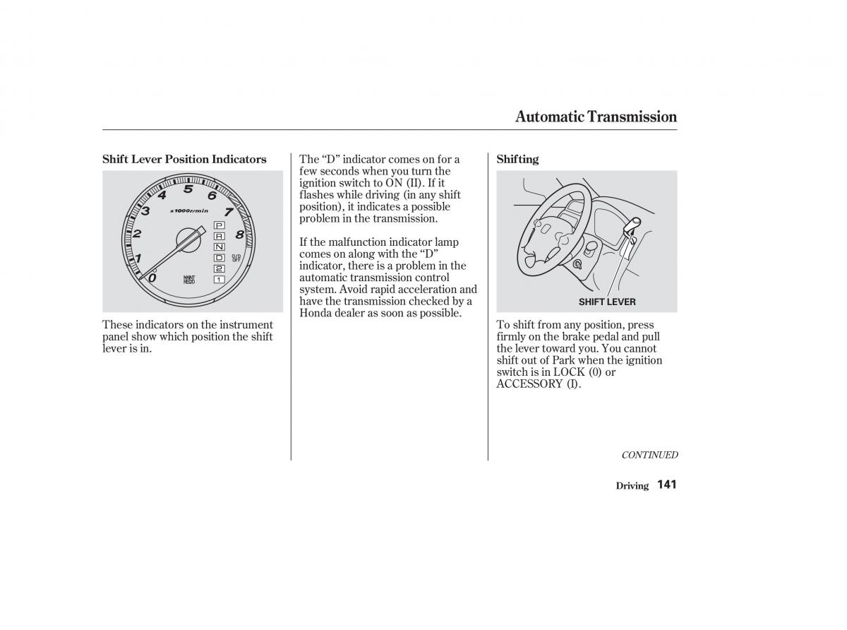 Honda CR V II 2 owners manual / page 146