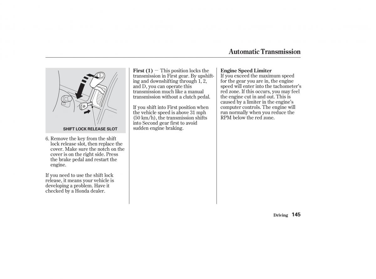 Honda CR V II 2 owners manual / page 150