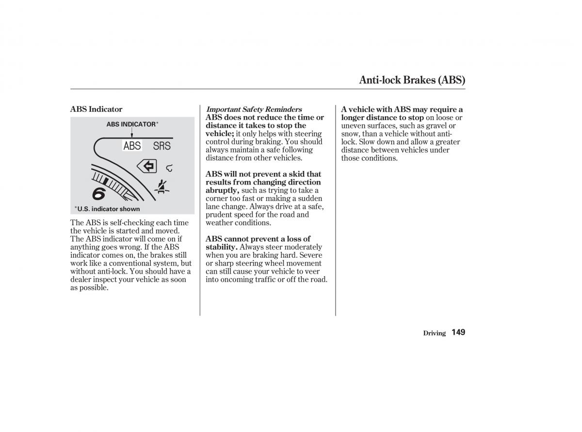 Honda CR V II 2 owners manual / page 154