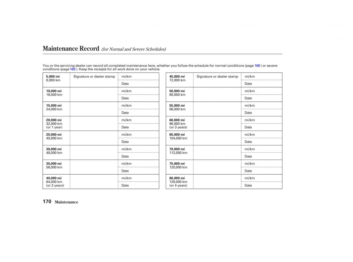 Honda CR V II 2 owners manual / page 175