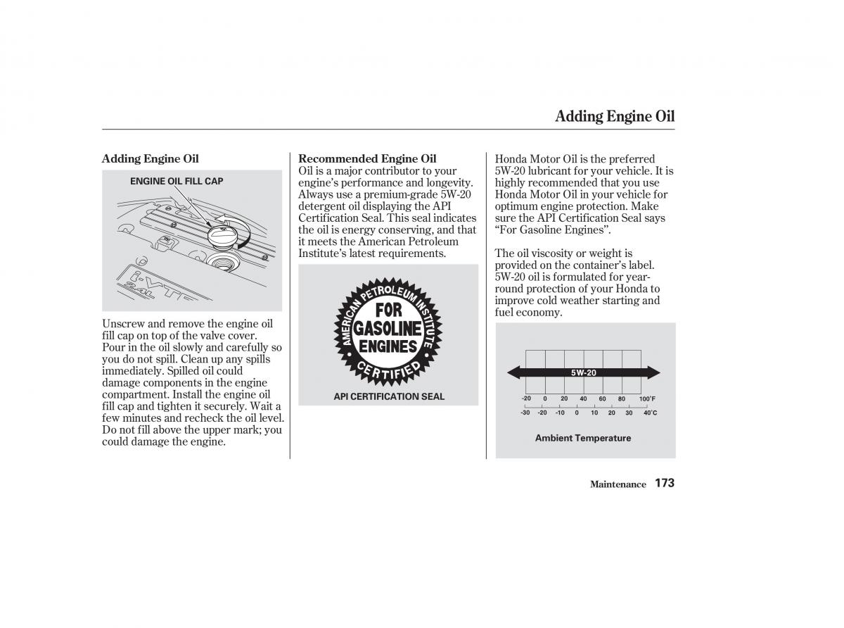 Honda CR V II 2 owners manual / page 178