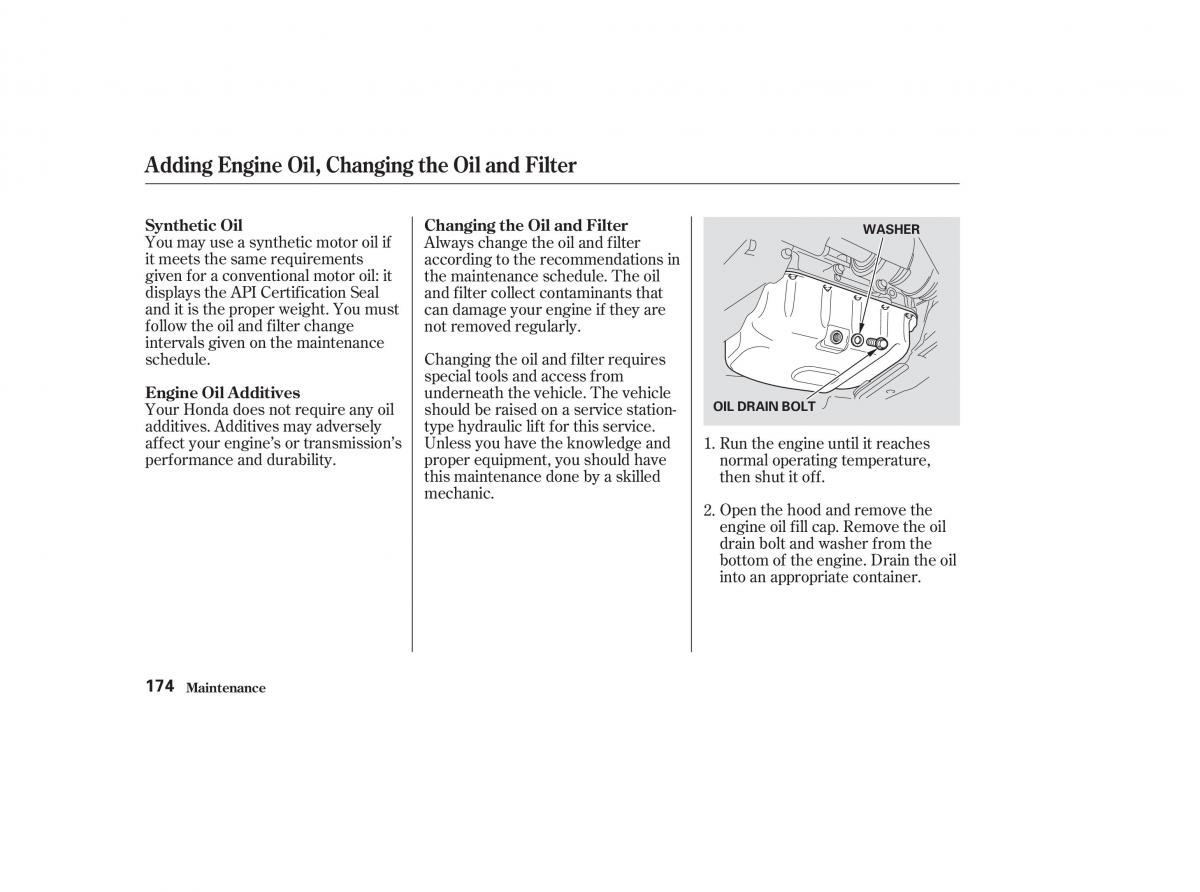 Honda CR V II 2 owners manual / page 179