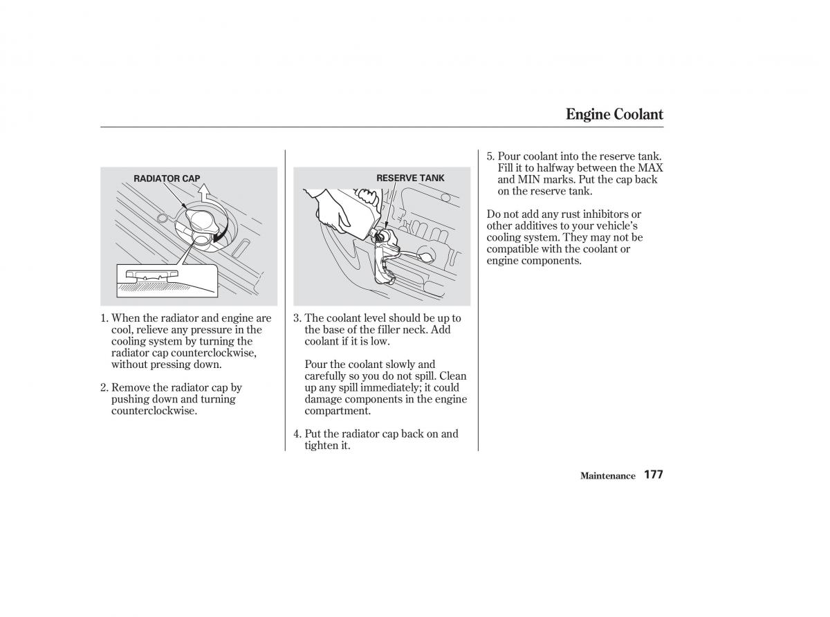 Honda CR V II 2 owners manual / page 182