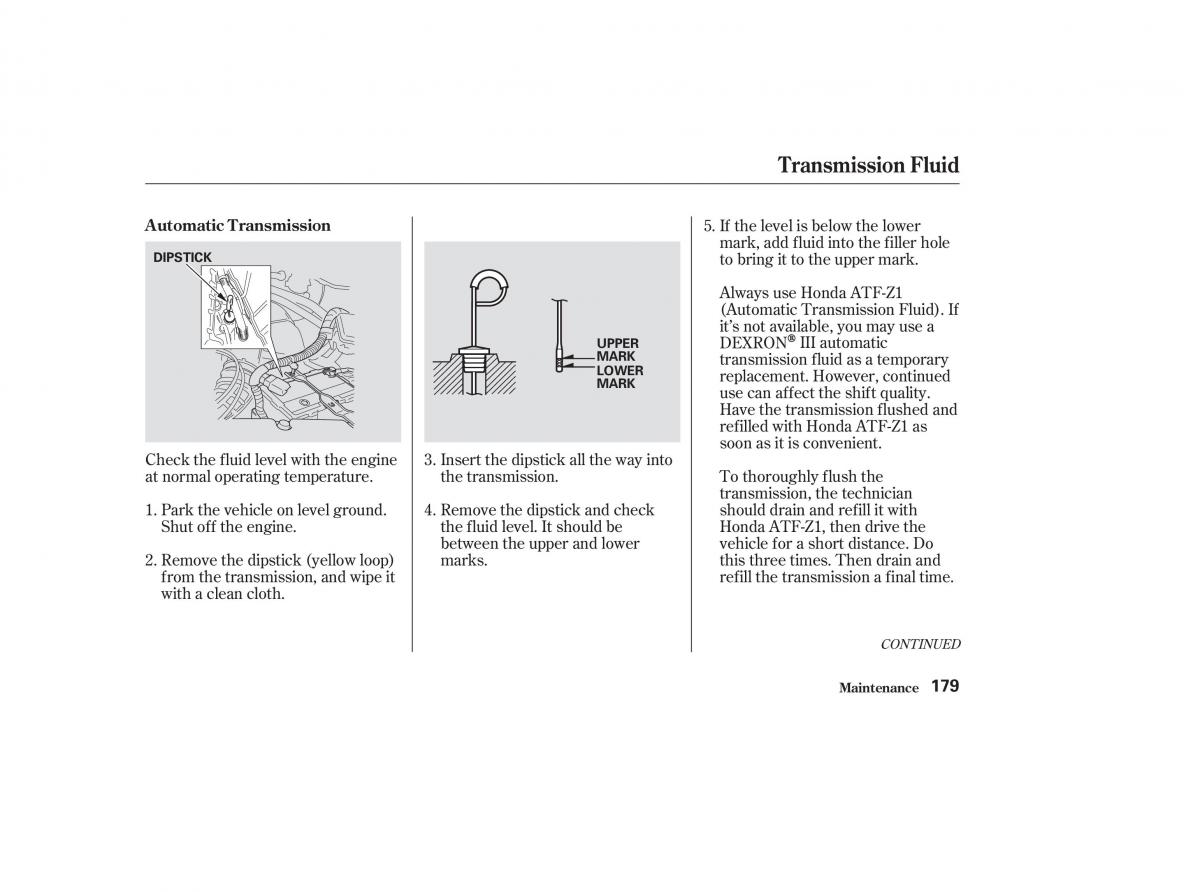 Honda CR V II 2 owners manual / page 184