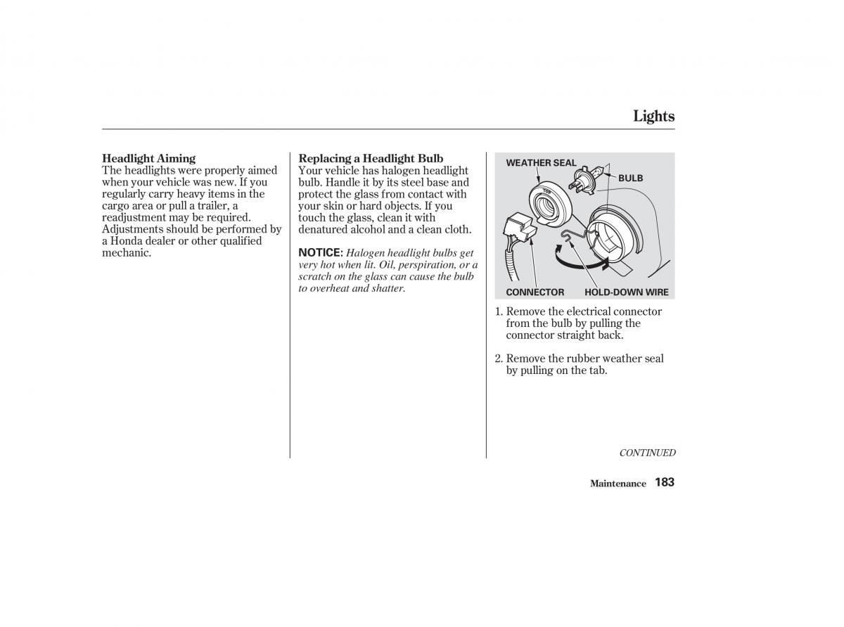 Honda CR V II 2 owners manual / page 188