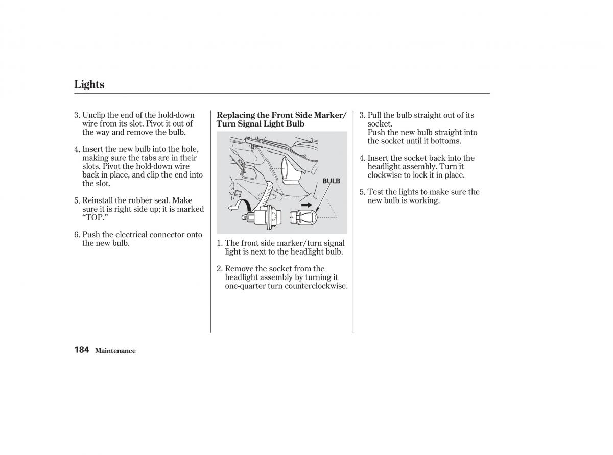 Honda CR V II 2 owners manual / page 189