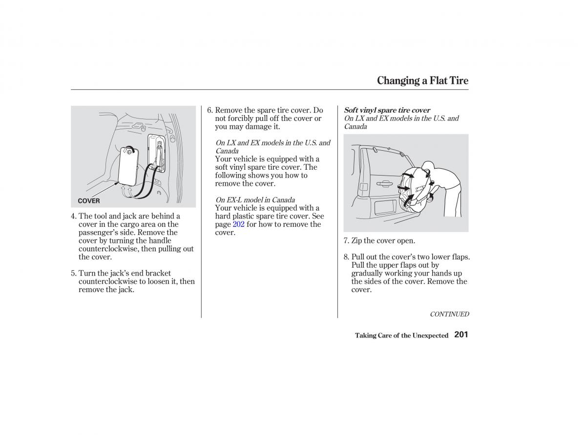 Honda CR V II 2 owners manual / page 206