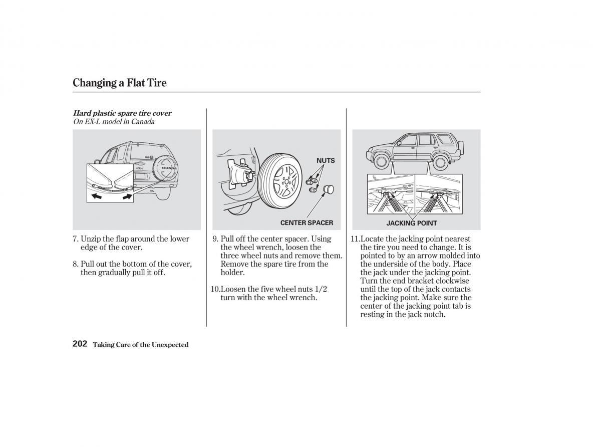 Honda CR V II 2 owners manual / page 207