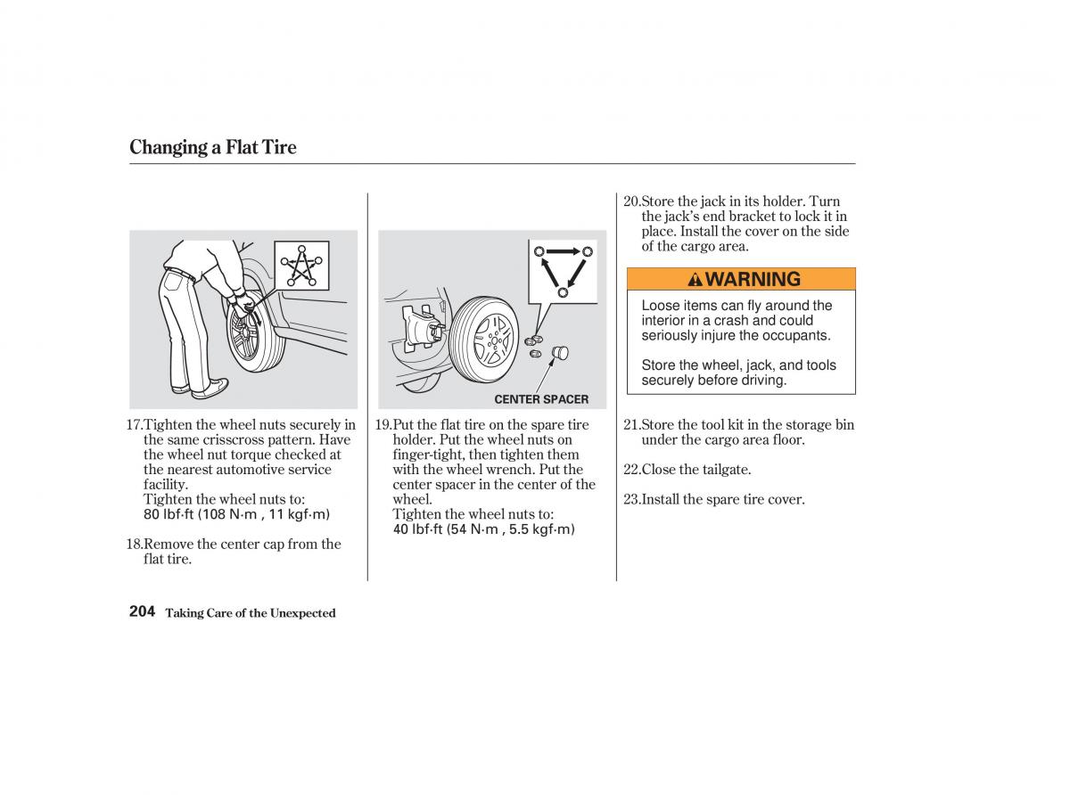 Honda CR V II 2 owners manual / page 209