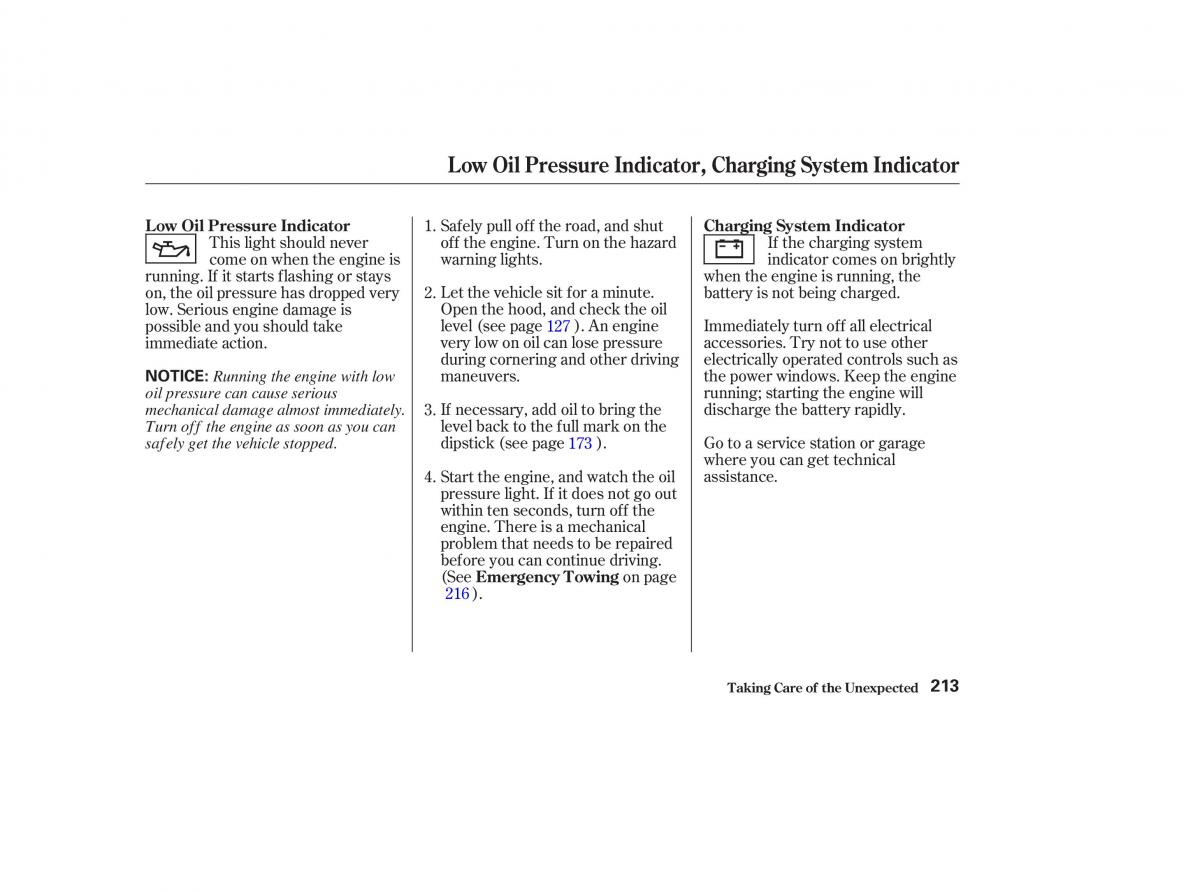 Honda CR V II 2 owners manual / page 218