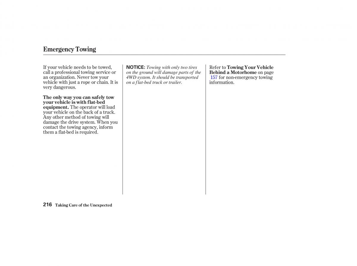 Honda CR V II 2 owners manual / page 221