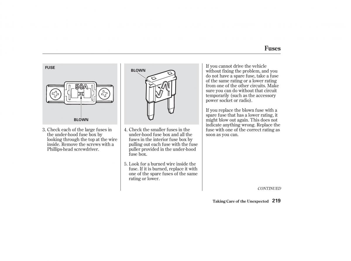 Honda CR V II 2 owners manual / page 224