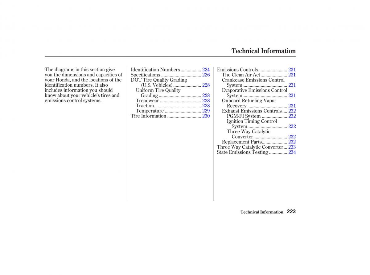 Honda CR V II 2 owners manual / page 228