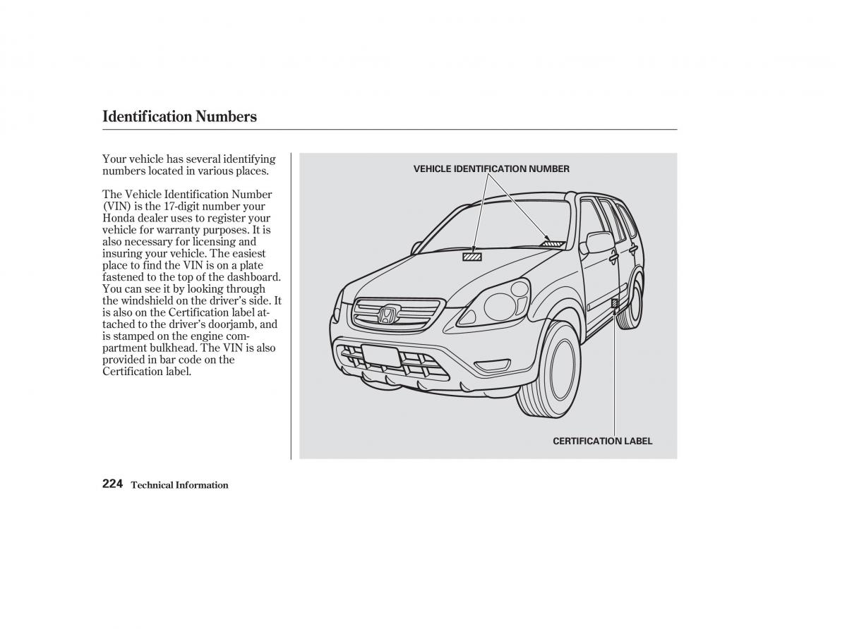 Honda CR V II 2 owners manual / page 229