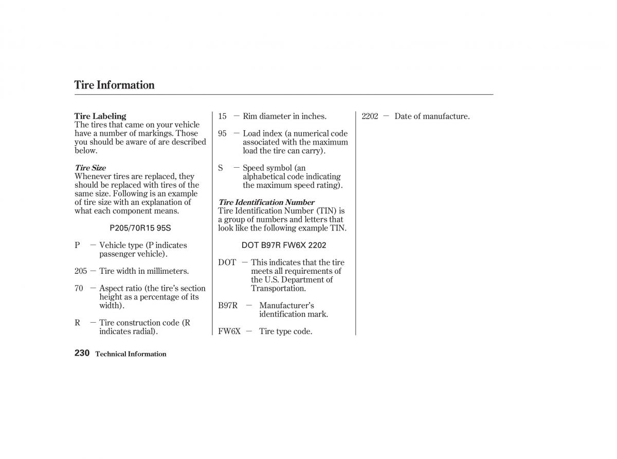 Honda CR V II 2 owners manual / page 235