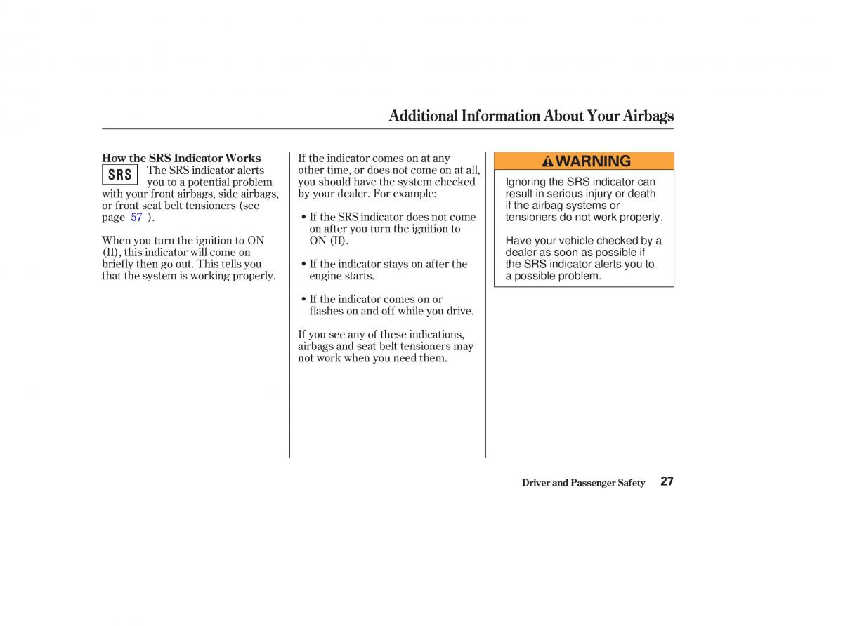 Honda CR V II 2 owners manual / page 32