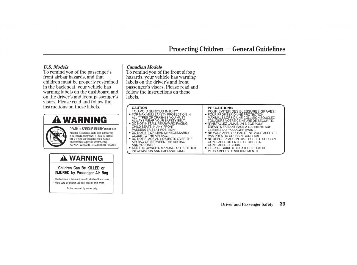 Honda CR V II 2 owners manual / page 38