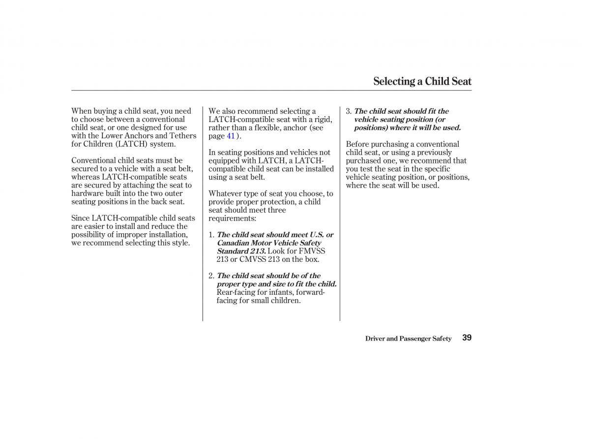 Honda CR V II 2 owners manual / page 44