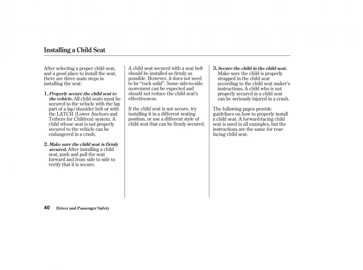 Honda CR V II 2 owners manual / page 45