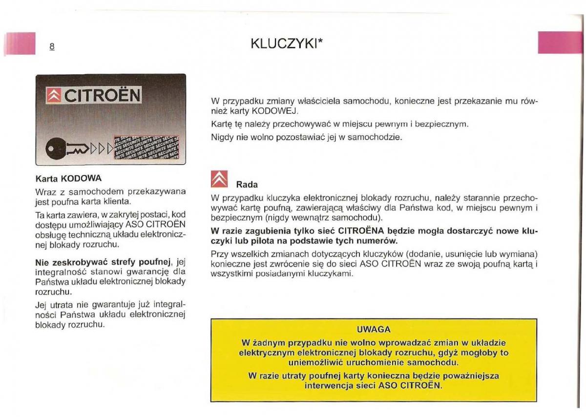 Citroen C5 I 1 instrukcja obslugi / page 10