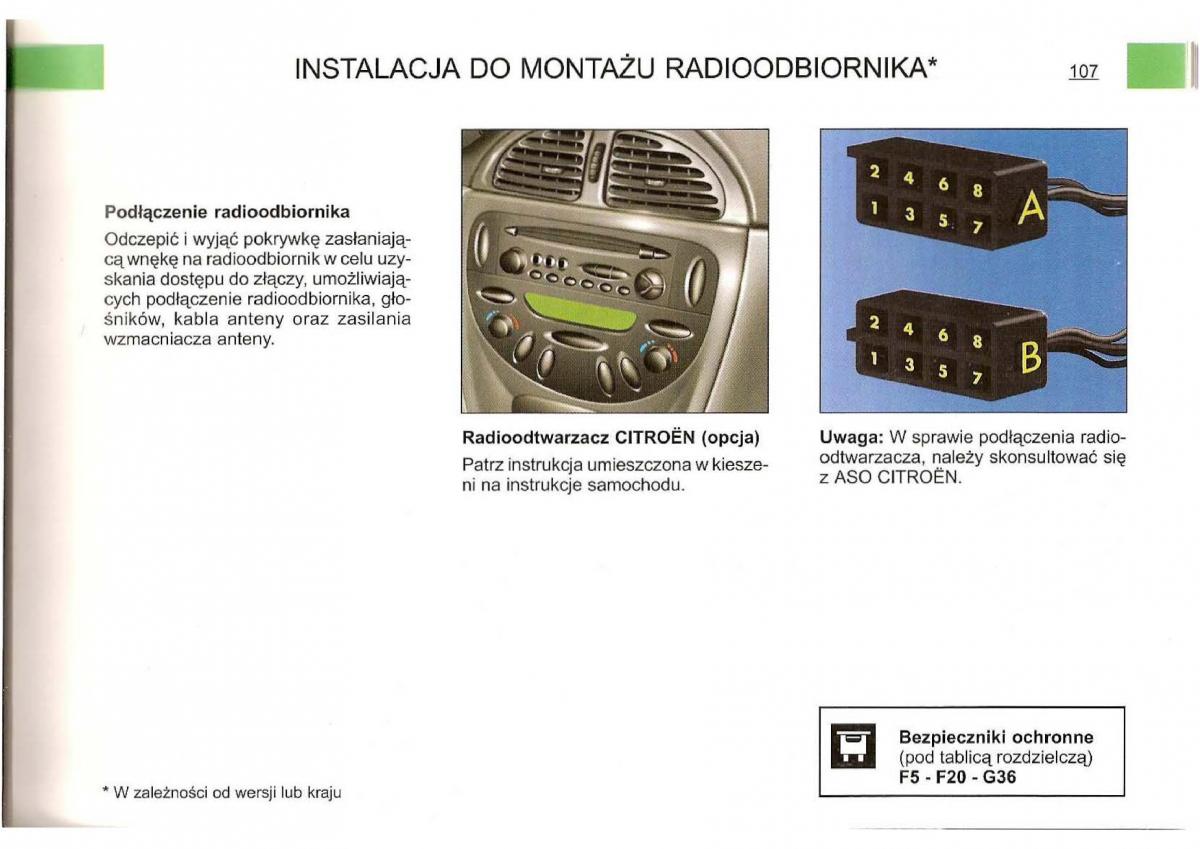 Citroen C5 I 1 instrukcja obslugi / page 105