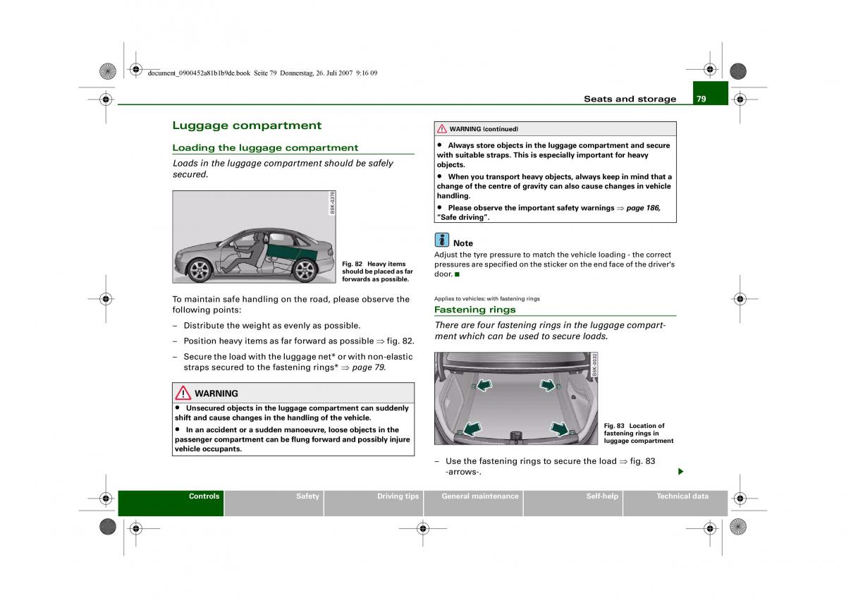 Audi A4 B8 owners manual / page 81