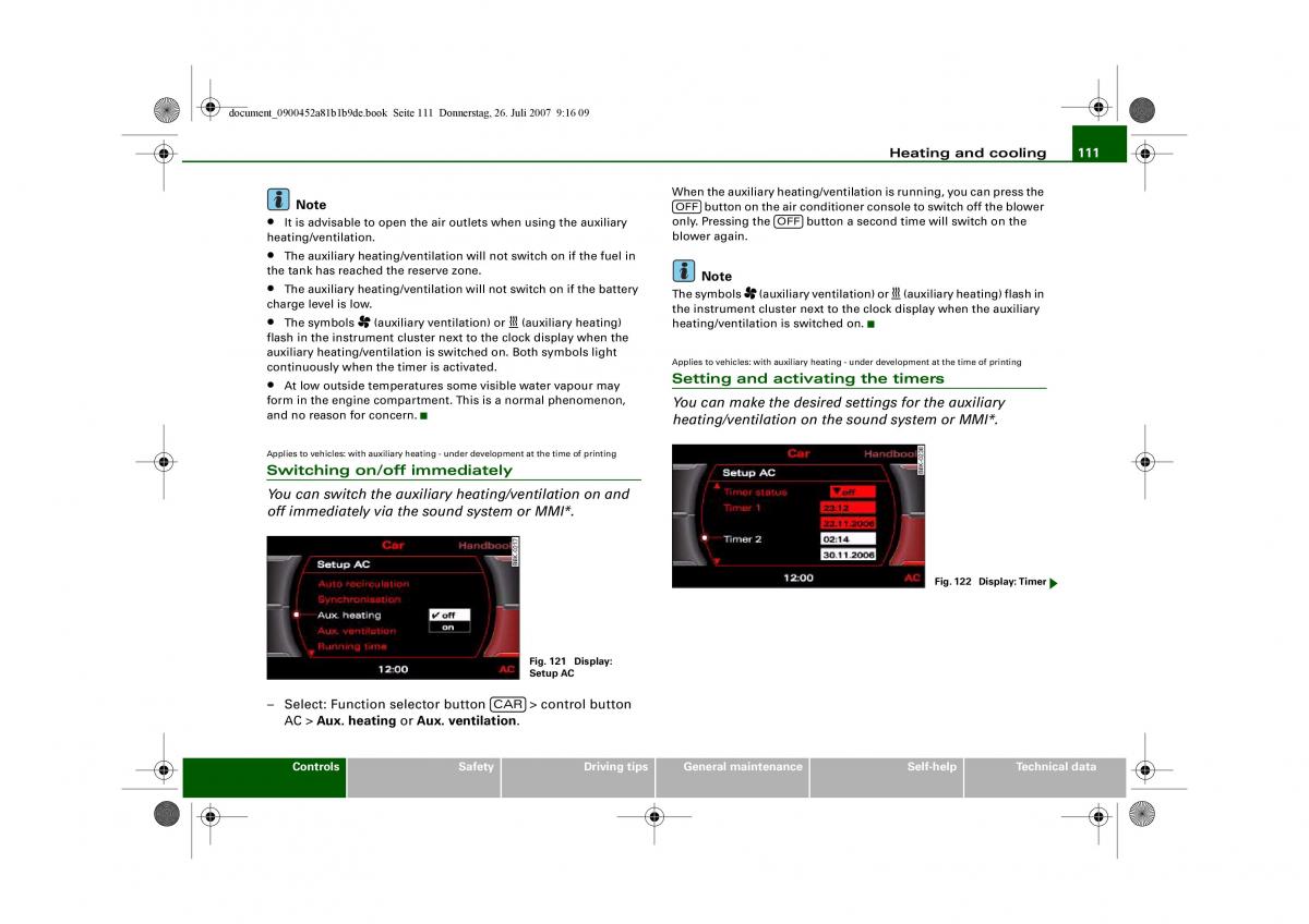 Audi A4 B8 owners manual / page 113