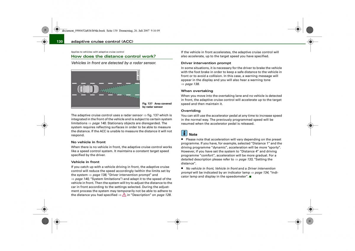 Audi A4 B8 owners manual / page 132