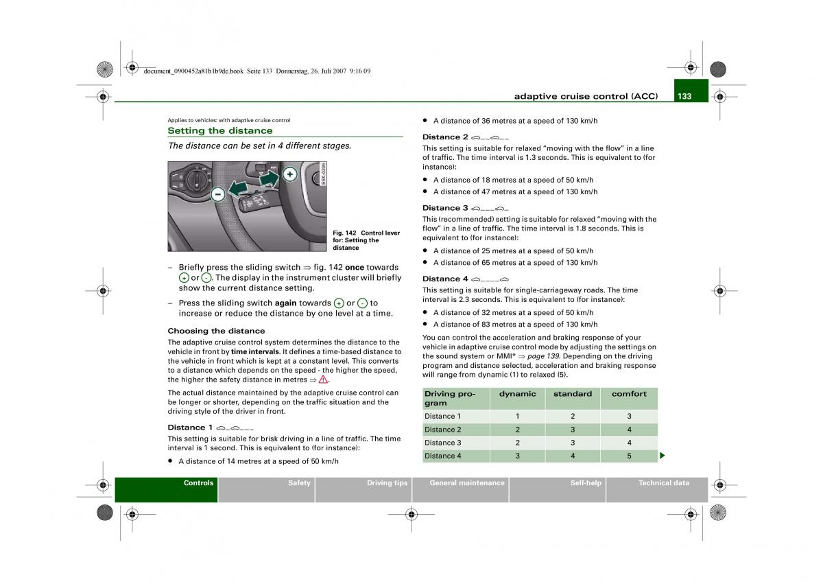 Audi A4 B8 owners manual / page 135