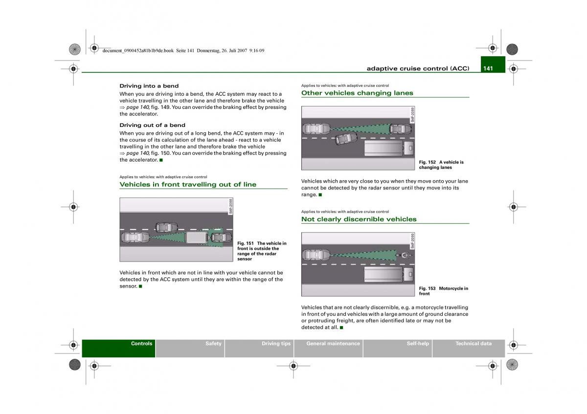 Audi A4 B8 owners manual / page 143