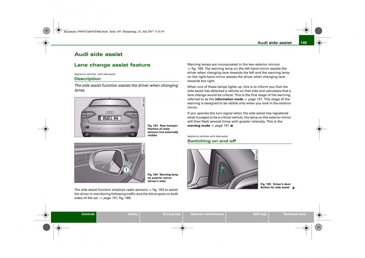 Audi A4 B8 owners manual / page 151