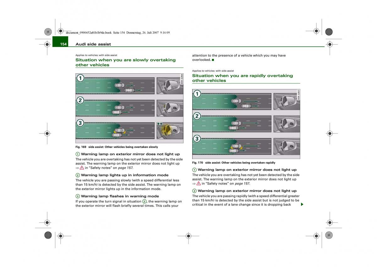 Audi A4 B8 owners manual / page 156