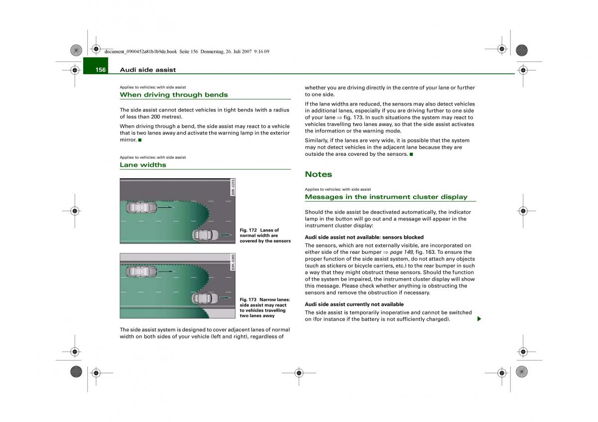 Audi A4 B8 owners manual / page 158