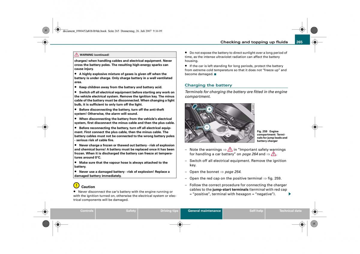 Audi A4 B8 owners manual / page 267