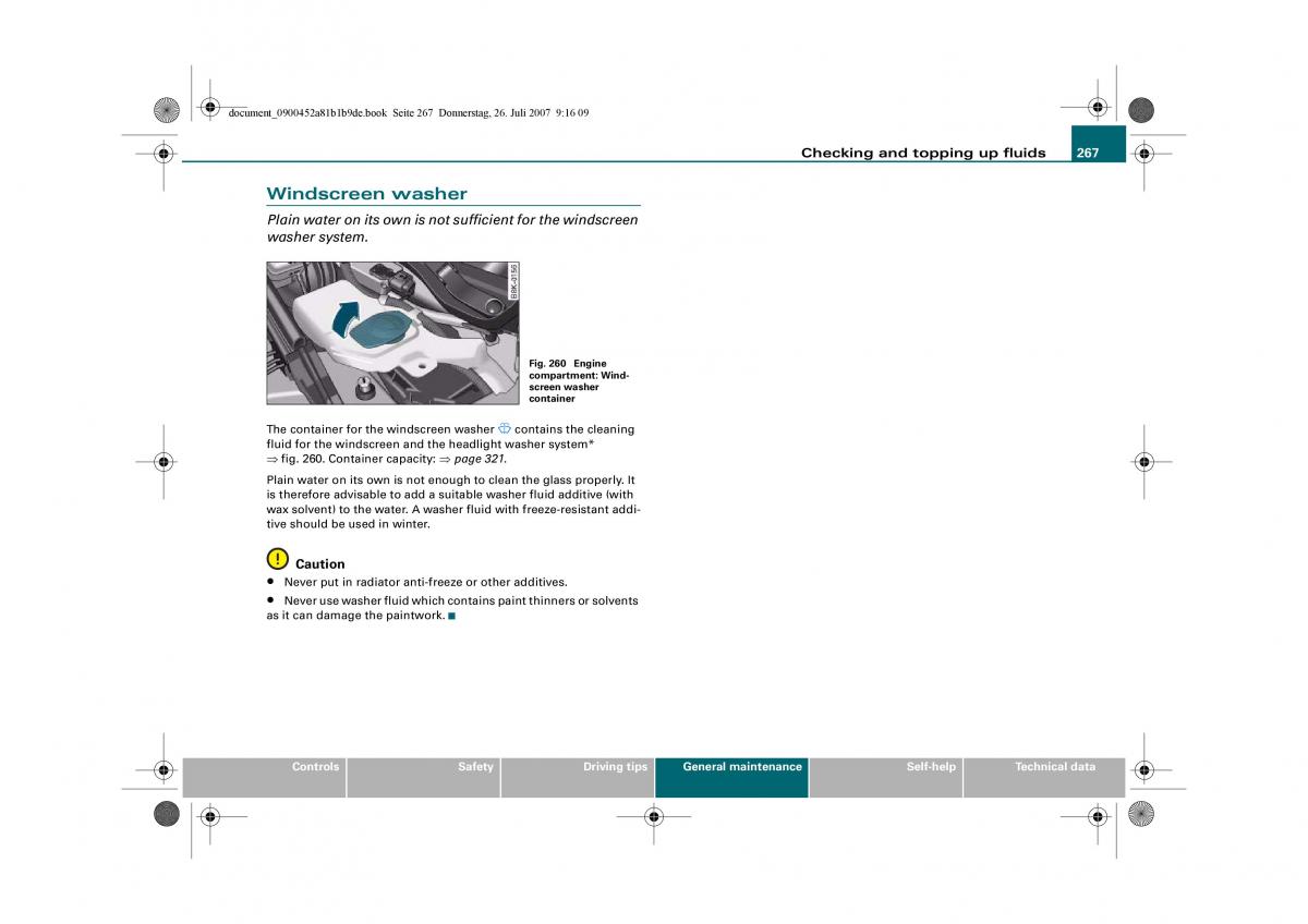 Audi A4 B8 owners manual / page 269