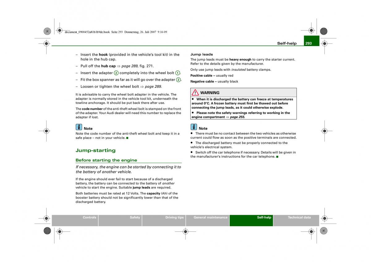 Audi A4 B8 owners manual / page 295