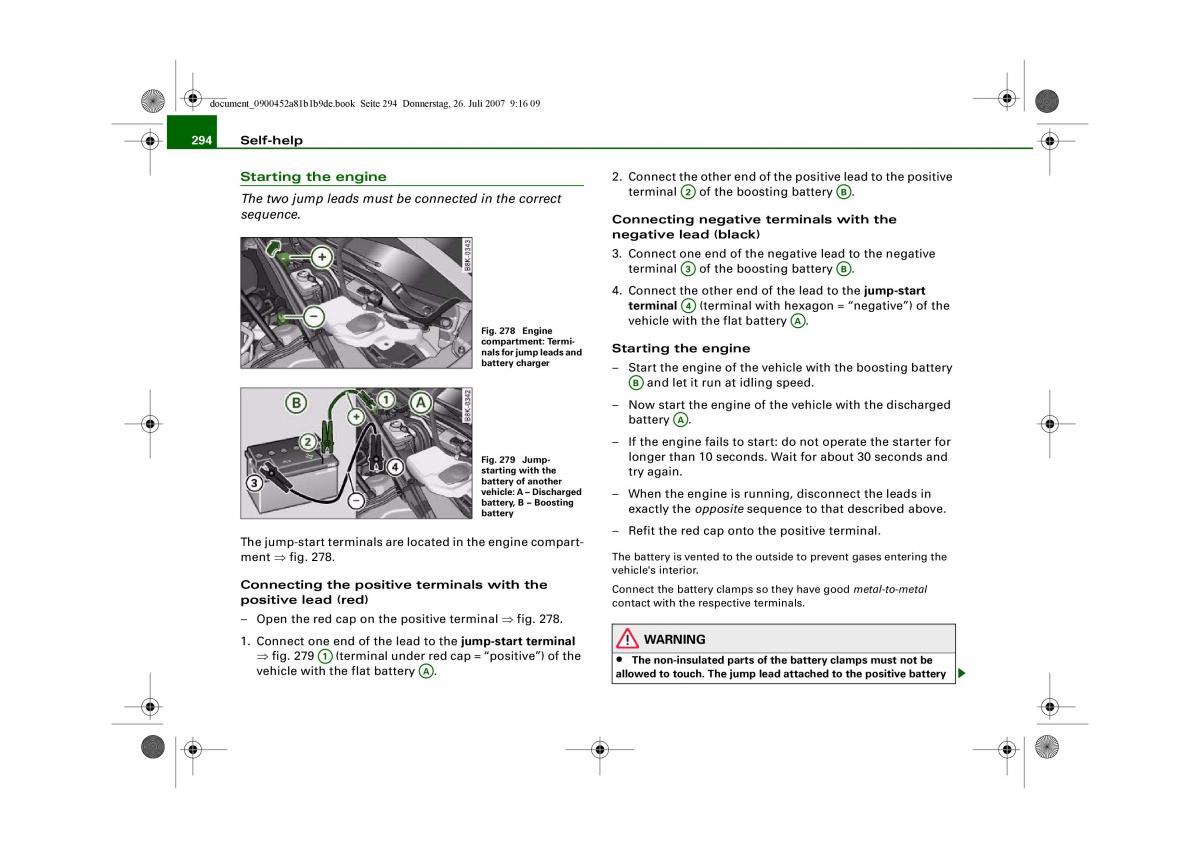 Audi A4 B8 owners manual / page 296