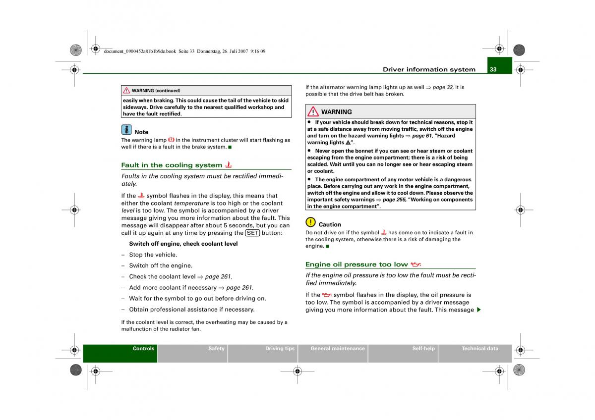 Audi A4 B8 owners manual / page 35