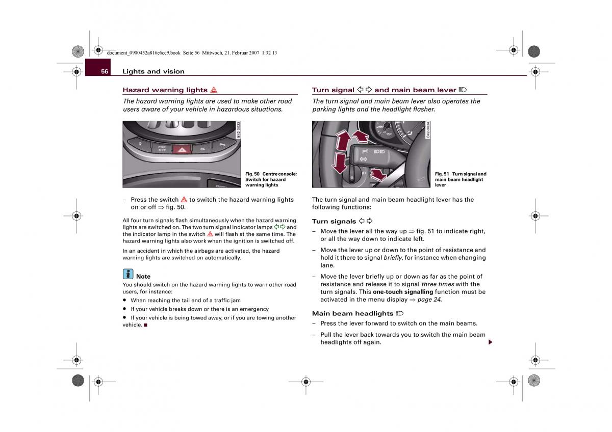 manual  Audi R8 I 1 owners manual / page 58