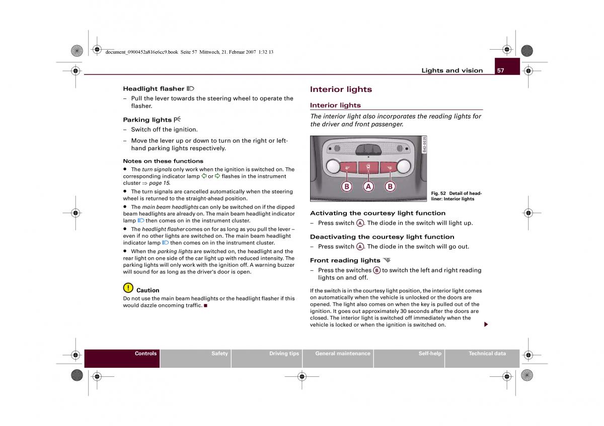 manual  Audi R8 I 1 owners manual / page 59