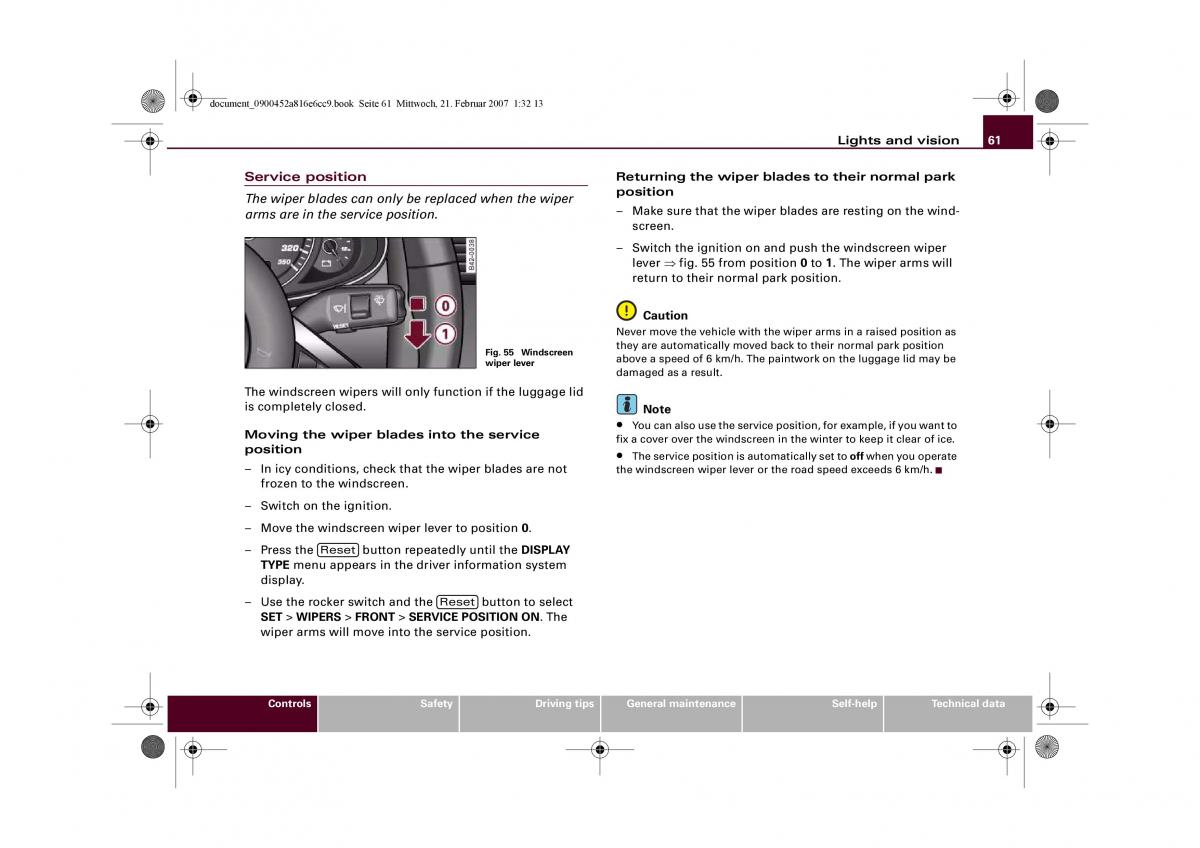 manual  Audi R8 I 1 owners manual / page 63