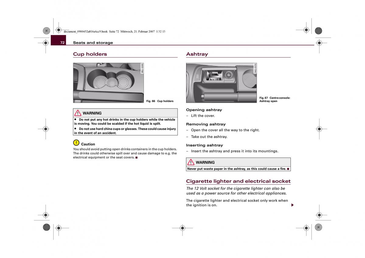 manual  Audi R8 I 1 owners manual / page 74